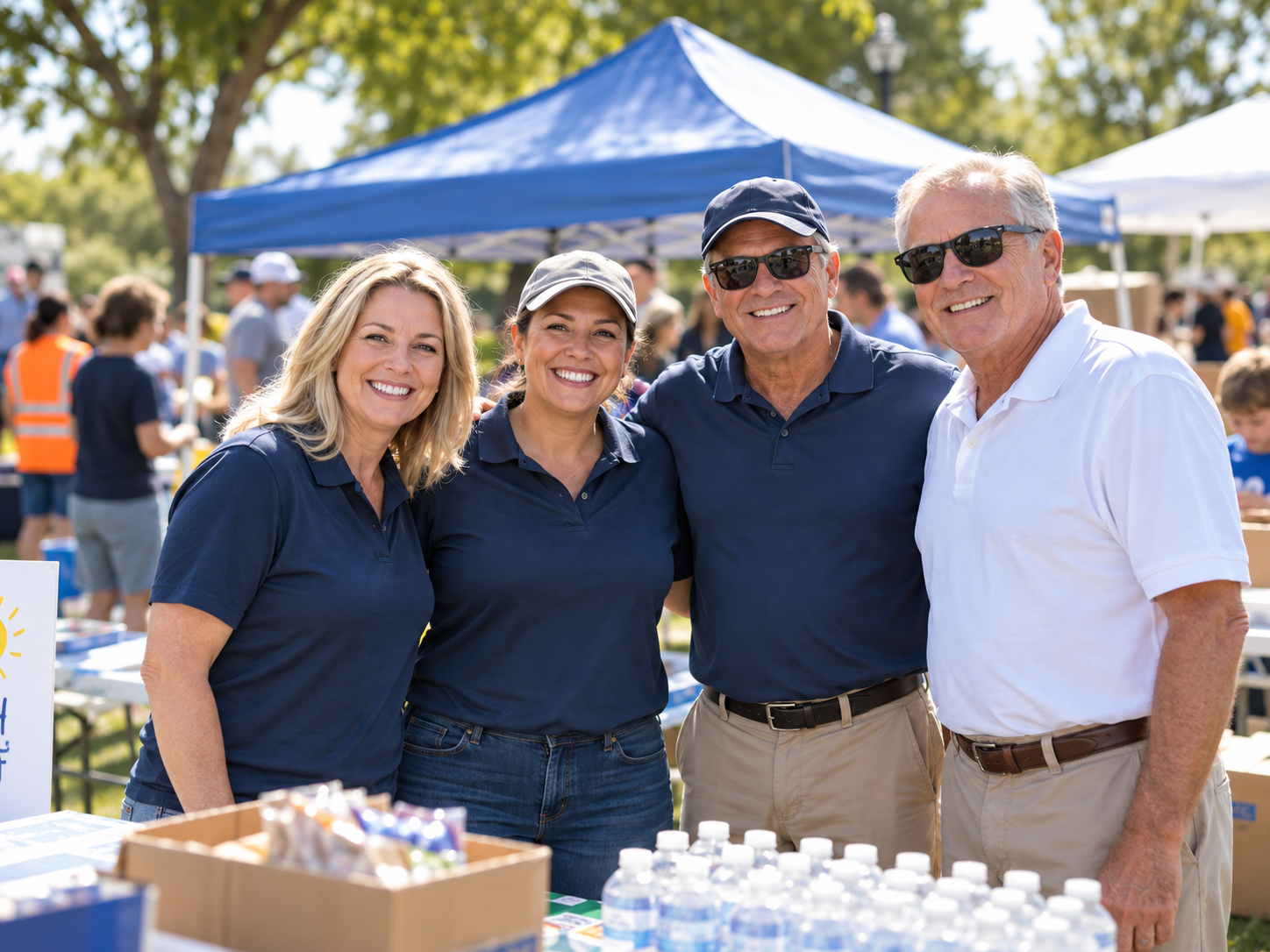 Civic club volunteers working at a community fundraiser